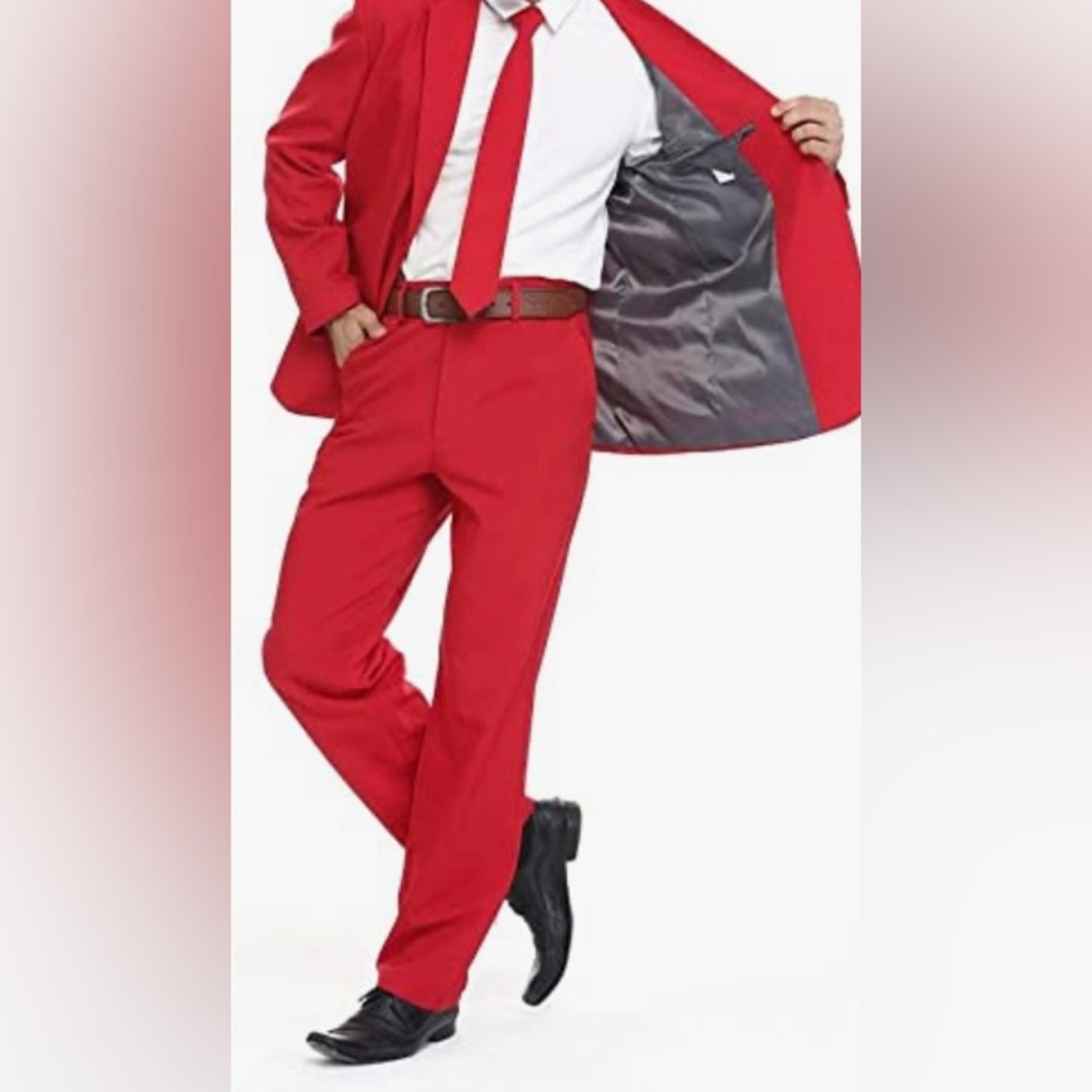 Men's Suit Red XL 100% Polyester